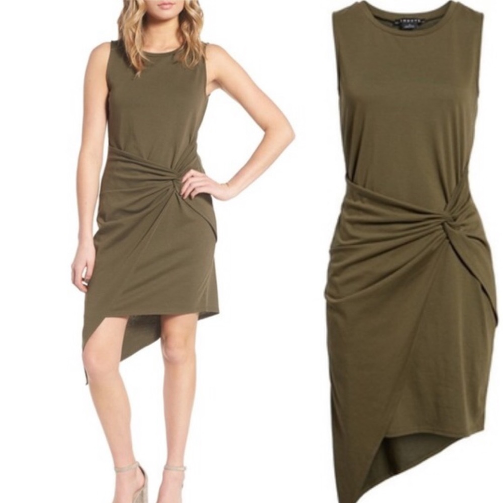 Nordstrom Trouve Twist Tank Dress Sz S, GREEN